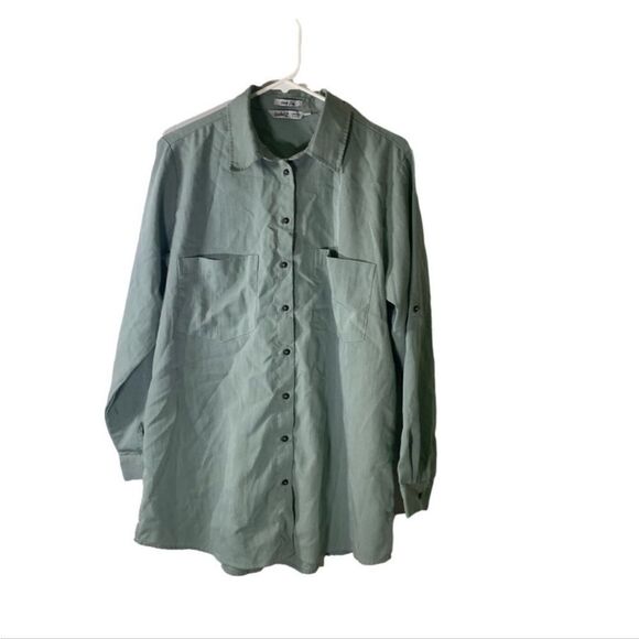 Esabel C XL Sage‎ Green Button Down Shirt - Picture 1 of 4